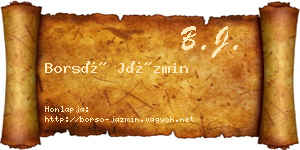 Borsó Jázmin névjegykártya